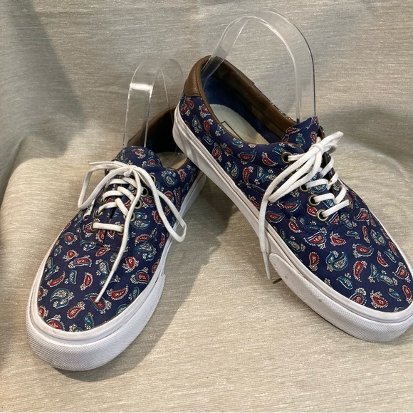 VANS OFF THE WALL Sz 8 Paisley Design Lace Up Rubber Soles Comfort Sneakers - Picture 2 of 12